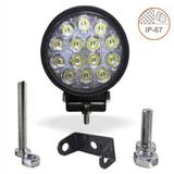 Farol Milha Redondo 42w Luz Auxiliar 14 Led 12/24V Off Road - Briwax