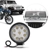 Farol Milha Redondo Slim 9 Leds 27w 12V Carro Troller Jeep Off-road Auxiliar Neblina - Prime