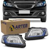 Farol Onix 2012 a 2016 Prisma 2013 a 2016 Onix e Prisma Joy 2017 a 2019 Moldura Azul Original Arteb