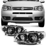 Farol Principal Arteb Fiat Palio Siena 2005 a 2007 Strada 2005 a 2008 Lado Direito Mascara Metalizada