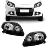 Farol Sandero 2012 2013 2014 Foco Simples Máscara Negra - Prime
