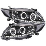 Farol Toyota Corolla 2009 a 2011 Projector Angel Eyes Barra Led Máscara Negra - Sonar