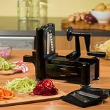 Fatiador espiral cortador ralador spiralizer com 3 laminas para fazer macarrao de legumes e vegetais - Gimp