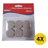 Feltro Adesivo Para Móveis e Uso Geral Redondo 28mm-48 Peças - Mister
