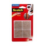 Feltro para móveis leves quadrado grande 4 unidades marrom 3M Scotch