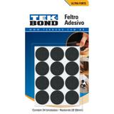 Feltro Redondo 20mm Preto Cartela 24 Unidades Tekbond