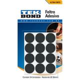 Feltro Redondo 20mm Preto Cartela 24 Unidades Tekbond