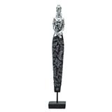 Figura de resina- africana prata- 37 cm - Btc decor