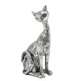 Figura de resina- gato prata 27 cm - Btc decor