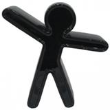 Figura decorativa de ceramica preto - Btc decor