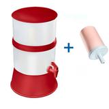 Filtro de Água Compacto com Vela Cerâmica Vermelho + Vela Cerâmica Tradicional - Sap filtros