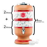 Filtro De Barro Para Água 1 Vela Carvão Boia Flor Bege 4L Salus