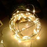 Fio De Led 5 Metros Arame 50 Leds Decoração Natal Pilha Prova Agua Casamento - Wlxy