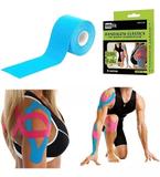 Fita Elástica Adesiva Sports Kinesio Tape Bandagem Rosa Azul - Mb fit
