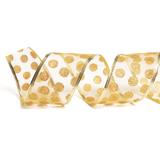 Fita Estampa Ouro De Poa Grande Em Glitter 3 Unidades - Larg. 3,80cm x Compr. 9,14 metros - Cromus: 1417875