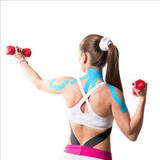 Fita Kinesio Muscle Fix 5x25cm Pre Cortada azul em Y Multilaser HC136