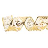 Fita Organza Com Arabesco Ouro 3 Unidades - Larg. 3,80cm x Compr. 9,14 Metros - Cromus: 1417779