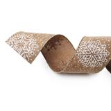 Fita Ouro Floco De Neve Glitter - Larg. 6,30cm x Compr. 9,14 metros - Cromus: 1750308