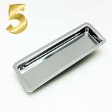 FIve Bandejas Inox Médico Dentista Clinica 22x06x1,3cm Odonto Hospitalar - Sistole