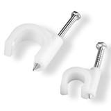 Fixa Cabo Coaxial 4mm Branco Cartela 20 Unidades Bemfixa 4100