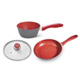 Flavorstone Vermelha Saute Petit 20cm + Sauce 20cm + Tampa 20cm - Polishop