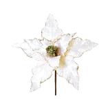 Flor cabo curto nude com glitter com decorativo no centro c/ 6 unidades: 1616634 - Cromus