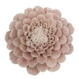 Flor decorativa em cerâmica rosa 13 cm - Btc