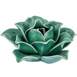 Flor Decorativa em Cerâmica Verde 9cm - Mart