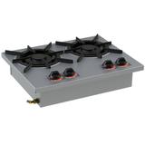 Fogão 2 Bocas Alvenaria 2Q.Duplos Baixa Pressão Inox - Itajobi Fogões