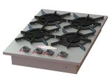 Fogão 4 Bocas 20x20 Profissional De Embutir Cooktop Total Em Inox Lanchonete - Itajobi Fogões