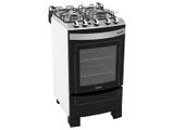 Fogão 4 Bocas Mueller Preto e Branco - Acendimento Automático Premium Decorato