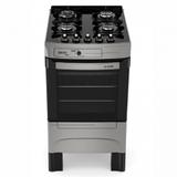 Fogão 4 Bocas Piacere Vetro Com Acendimento Automático Inox Mueller