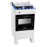 Fogão 4 Bocas Realce Iris Glass Branco Bivolt Mesa De Vidro Azul