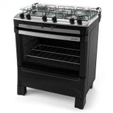 Fogão 5 Bocas Acendimento Automático Piacere Stile Mueller Bivolt Preto Fosco