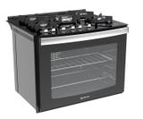 Fogão 5 Bocas Atlas Top Gourmet Glass Embutir - Superautomático Tripla-Chama Preto