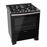 Fogão 5 bocas Atlas UTop Glass preto com mesa de vidro - Bivolt - Atlas eletrodomésticos