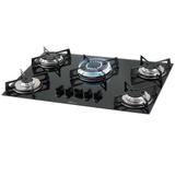 Fogão 5 Bocas Cooktop Fischer Tripla Chama Mesa Vidro Temperado Acendimento Automatico Trempes Individuais - 1743-5733
