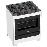Fogão 5 Bocas Dako Supreme Glass Bivolt Branco Mesa De Vidro