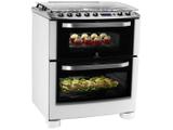 Fogão 5 Bocas Electrolux 76rbd Forno Duplo Grill - Tripla-Chama Timer Acendimento Automático Branco