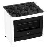 Fogao 5b dako supreme glass mesa de vidro - bco / pto