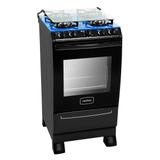 Fogão À Gás 4 Bocas Cronos Glass Mesa De Vidro Azul Bivolt Realce