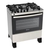 Fogão À Gás 5 Bocas Atlas Agile Glass Tripla Chama Automático Inox
