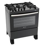 Fogão À Gás 5 Bocas Atlas Agile Glass Tripla Chama Automático Preto
