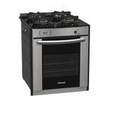 Fogao A Gas De Embutir Gaudi Prisma Vitreo 4Q Inox - Venax