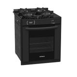 Fogao a gas de embutir gaudi prisma vitreo 4q preto fosco - venax