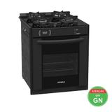 Fogao A Gas De Embutir Gaudi Prisma Vitreo 4Q Preto Fosco - Venax