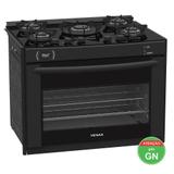 Fogao a gas de embutir gaudi prisma vitreo 5q preto fosco - venax
