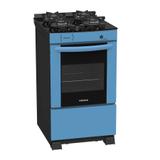 Fogão a Gás Delplus Vítreo 4 Bc Azul GN Venax