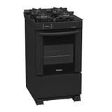 Fogão a Gás Delplus Vítreo 4 Bc Preto GN Venax