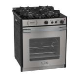 Fogão a Gás Embutir Gaudí Platinum Vítreo 4Q Inox GLP 110V Venax